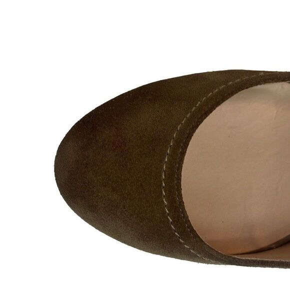 Franco Sarto Wedge Shoe Comfort Womens 7 Zaina Tan Suede Slip On Round Toe - Picture 5 of 9